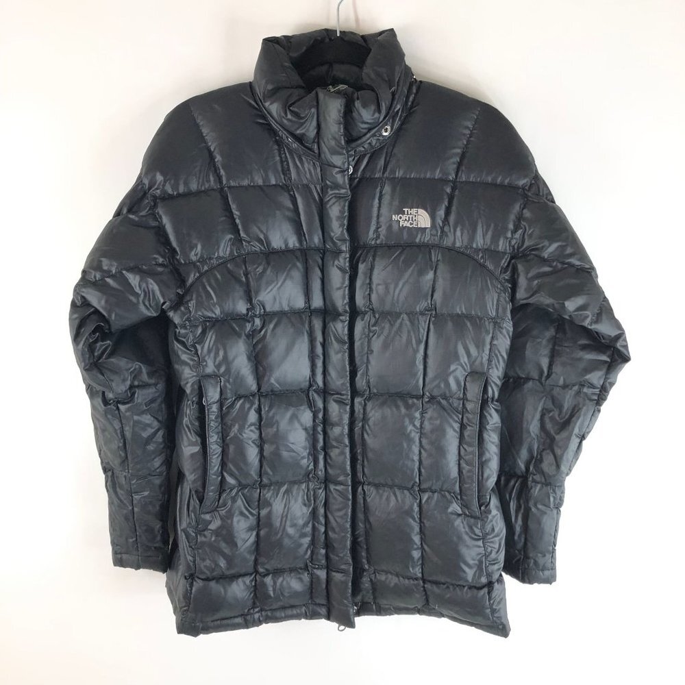 The North Face Womens Transit Puffer Jacket Down Full Zip Pockets Black S